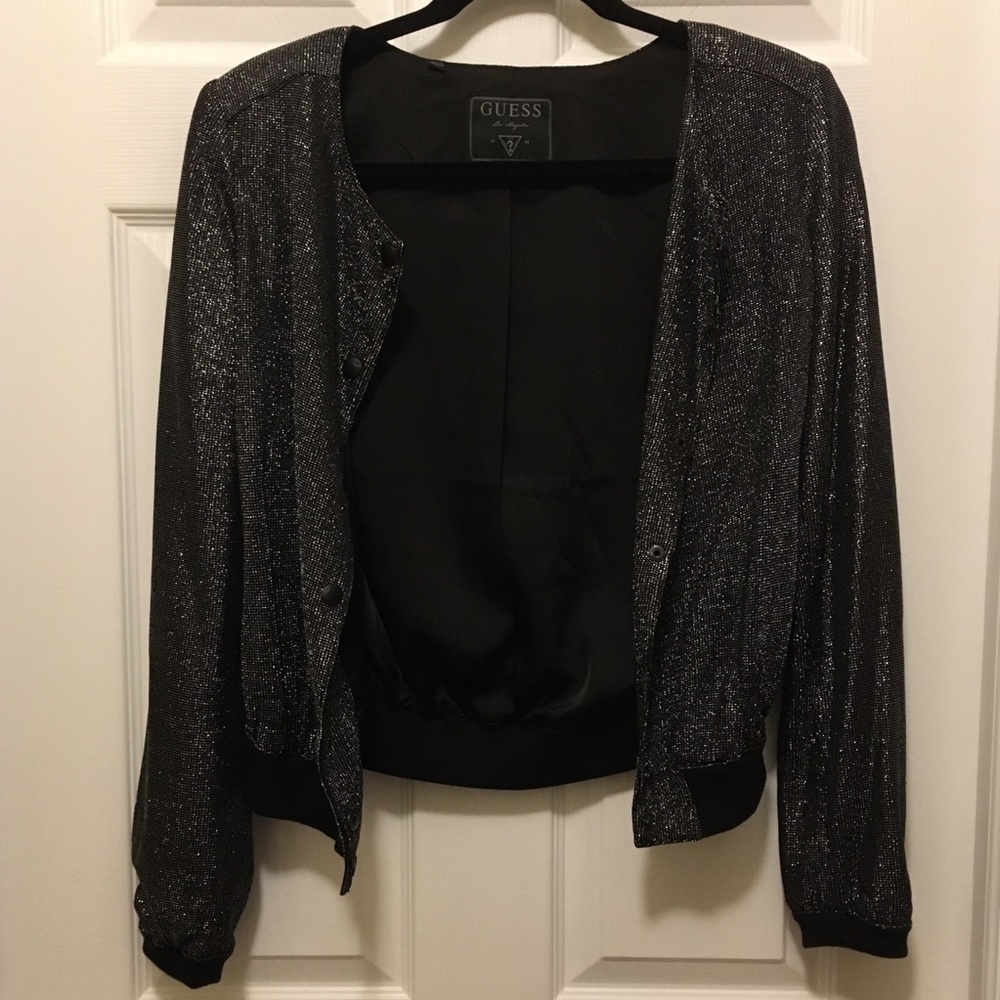 💚 SALE 💚 Rare Shimmering Black Bomber - NWOT - Picture 4 of 9